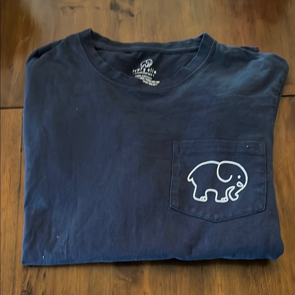 Ivory Ella Dark Blue Tee with Elephant Graphic